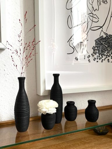 Vases en chêne ébonisé